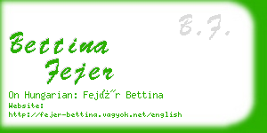 bettina fejer business card